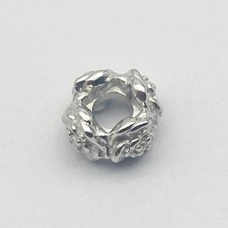 S925 Sterling Silver Rose Flower Zircon Beads Crystal Bracelet DIY Spacers 925 Silver