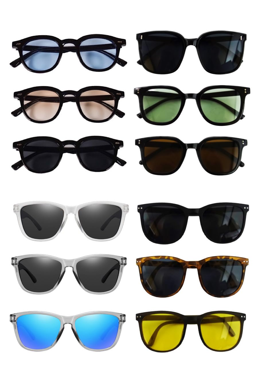 

3 Piece Sunglasses Set Blue Lens Blue Lens Orange Lens Black Lens Fashion Sunglasses Wellington Glasses Date Glasses Black Frame [Eesu cos] (Skeleton,