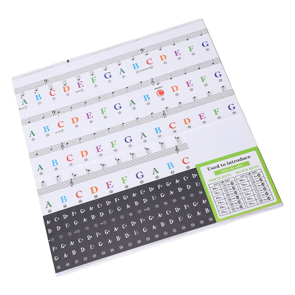 Etichete Autocolante Tastatură Pian Litere Note Mari Detașabile pentru 37 49 54 61 76 88 Taste
