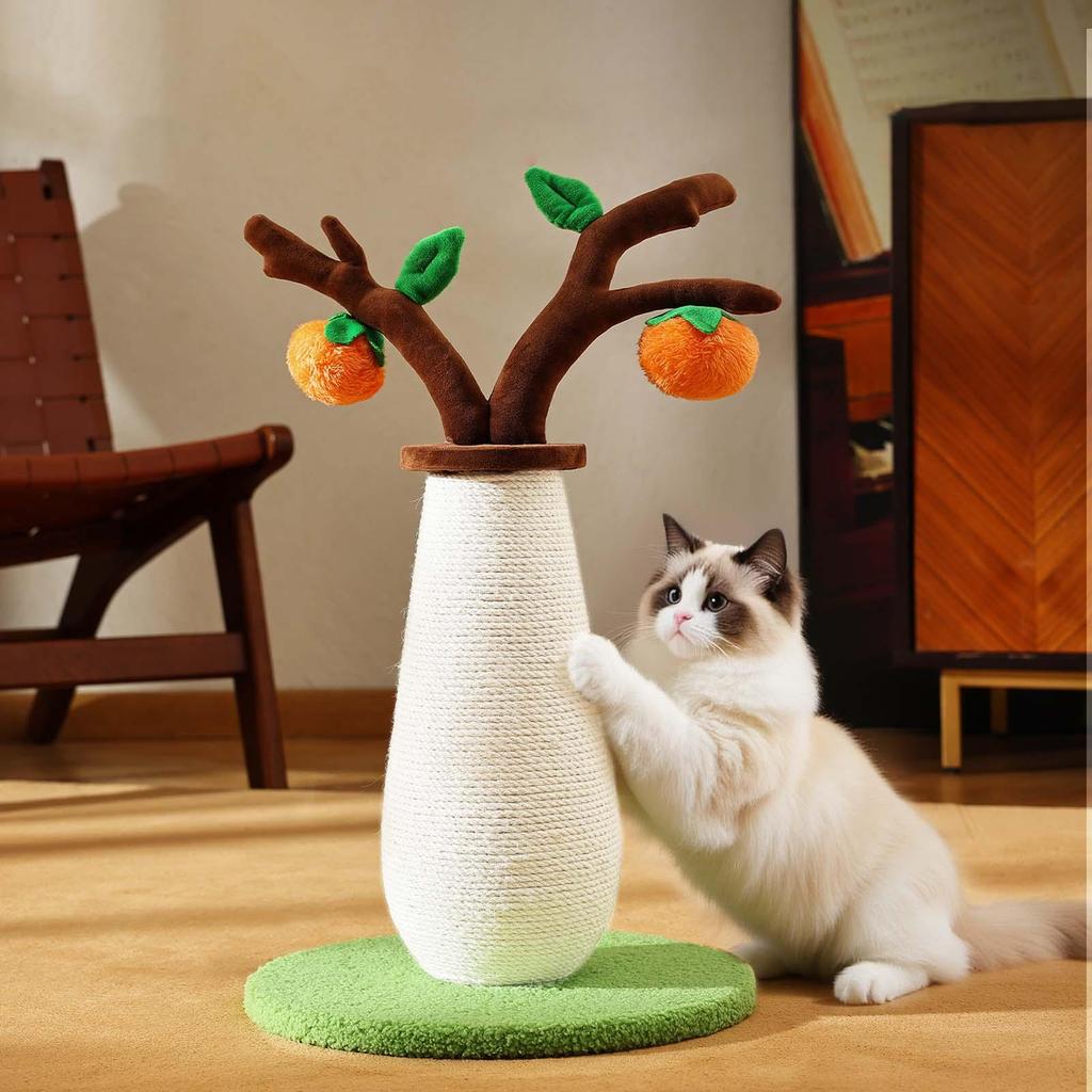 Scratching Post For Cats Cute Persimmon Tree Kitten Toy Stress Relief Scratch Post For Mental Stimulation Climbing Indoor