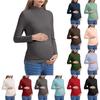 Women's Solid Color Warm Long Sleeved Pullover Maternity Top