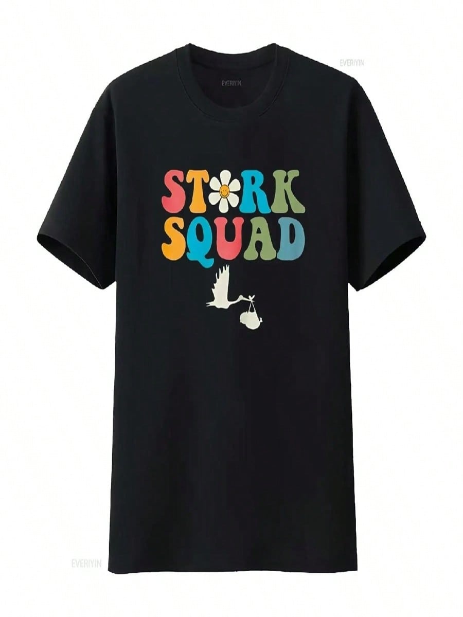 Stork Squad Labor Delivery Nurse L D Mother Baby T Shirt Vintage Washed Soft Stretched Top For Everyday Wear Comfortable Homme S разноцветный