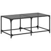  Coffee Table with Black Glass Top, 98.5x50x40 Cm, Steel