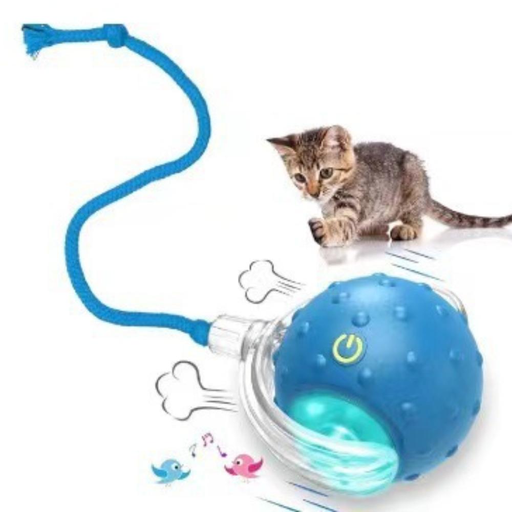 Indoor Cat Interactive Toy Ball, Fast Rolling On Carpet, Chirping and Motion Activated Cat Toy