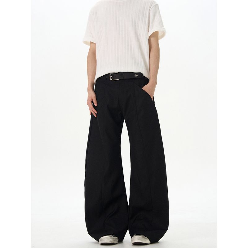 Design-Inspired American-Style Three-Dimensional Cut Curved Knife-Cut Casual Trousers for Men and Women, Loose Straight-Leg Long Pants for Commuting