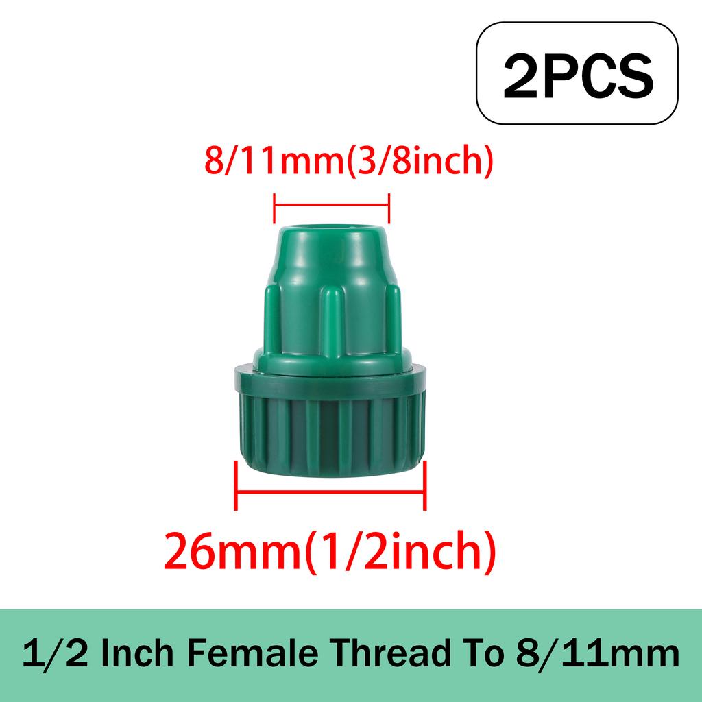 2pcs 3/4 Inch Faucet Adapter 8/11mm Locking Barb 3 Way T-Type Drip Hose Connection Fitting for Irrigation Spray Cooling System