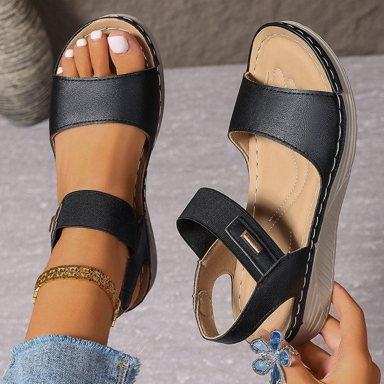 Flat Sandals Women's Summer Retro Comfortable Word with Casual Sandals Women