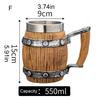 Large Capacity Beer Mugs For Outdoors Use With Retro Woodgrain Finish Nonrust Steel Insulated Cup Thermal Resin Construction