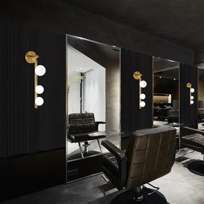 AZ White Glass Ball Wall Lights For Living Room Coffee Shop Bedroom Gold Black Pearl Wall sconce bathroom Mirror light
