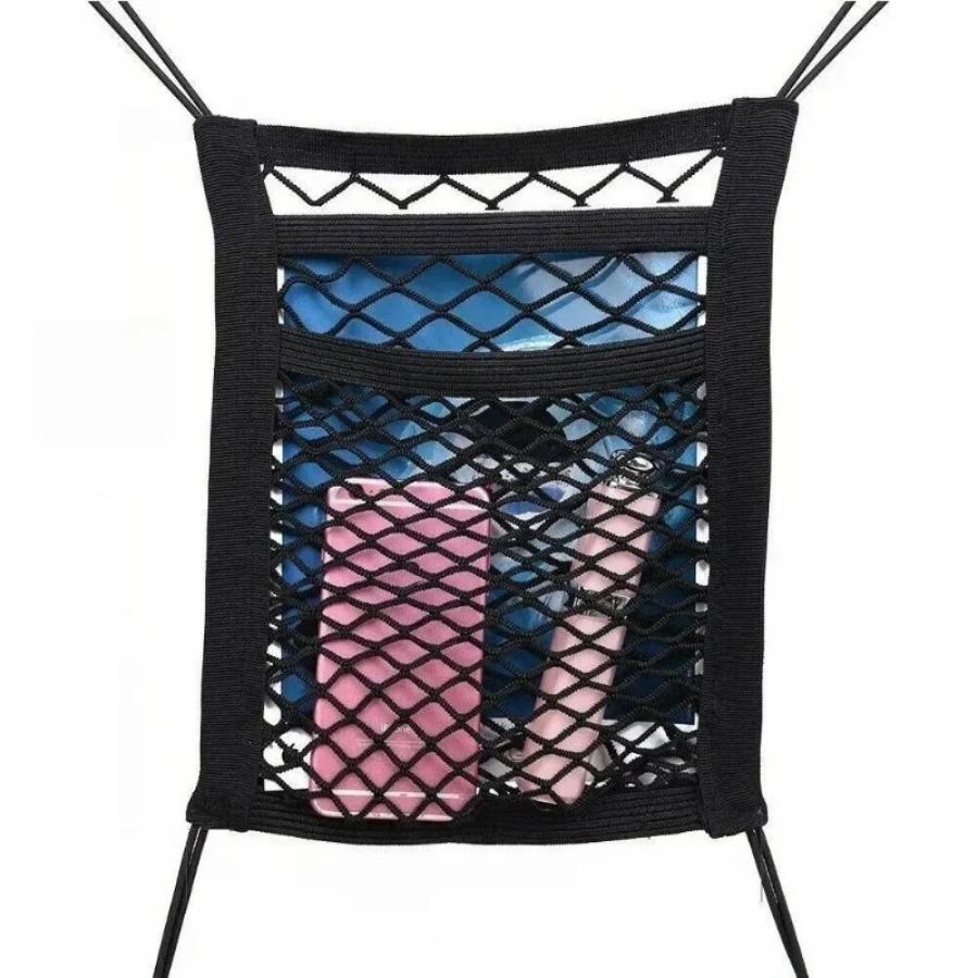 Car Seat Back Mesh Net Organizer Storage Bag Strong Elastic Holder for Between Seats Chair Pocket Interior Accessories