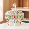 Glass Candy Organizer with Lid,Christmas Clear Crystal Jar,Party Wedding Decorative Container,Home Decoration,Dishwasher Safe