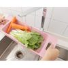 Collapsible Over The Sink Colander Dish Fruit Vegetable Strainer Drainer Basket for Kitchen Set of 1 (Pink Color)