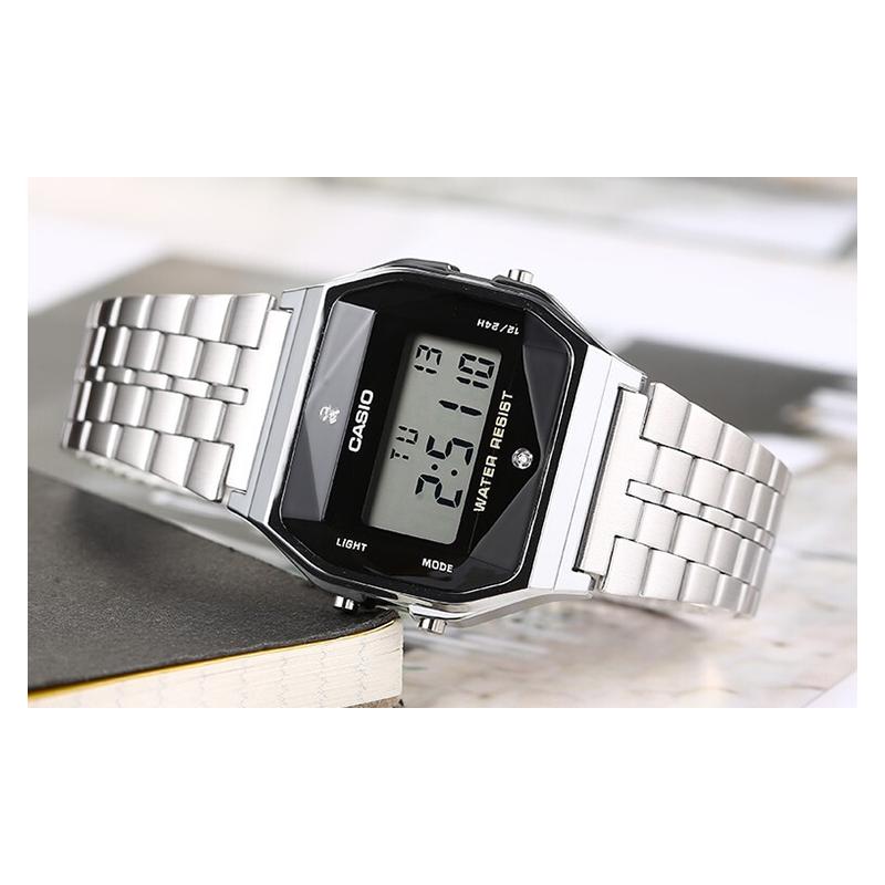 Casio YOUTH series - small metal squares, small squares, small silver nuggets, classic retro waterproof, quartz movement, stainless steel A159WAD-1