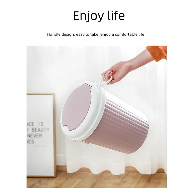 Pop-Up Mülleimer mit Deckel Wohnzimmer Küche Badezimmer Plastikmülleimer Büro Mülleimer