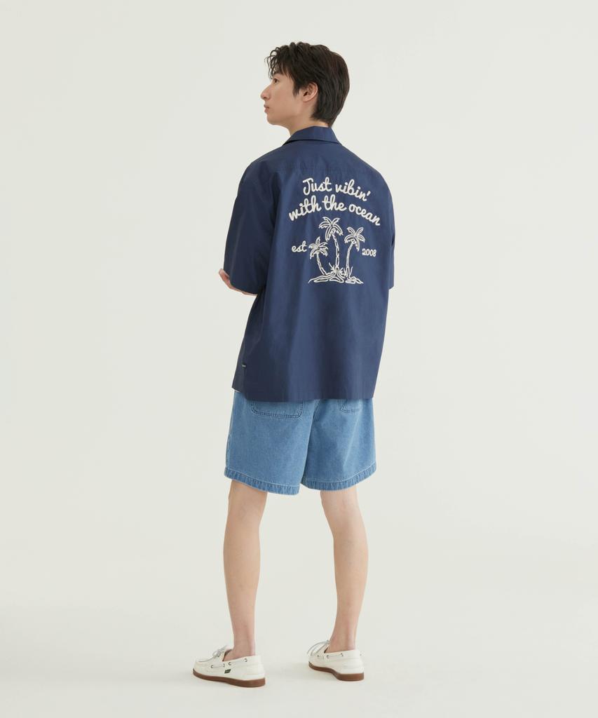 COVERNAT Regular Fatigue Short Denim Shorts White