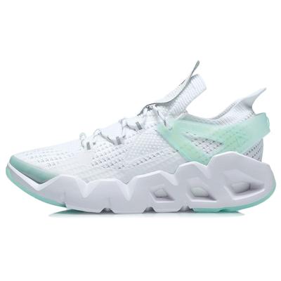 Li Ning Wudao 2.3 Delta One Piece Woven Reflective Shock Absorbing Breathable Low Top Basketball Shoes Women Sneaker White Green AGBR046-2