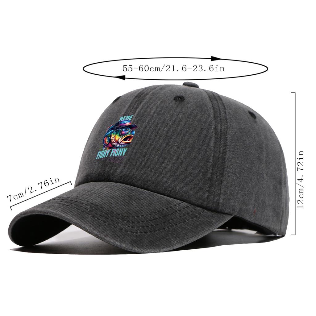 pc Cyberpunk Style Starry Sky Fish Print Baseball Cap Fashionable Trendy Sun Hat Unique and Cool Design Unisex Adjustable Sn