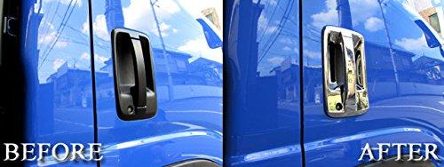 BRIGHTZ Isuzu 07 Forward Chrome Door Handle Covers with Knob Plates, Type B [TRUCK-S-006], Fits 07 Forward 4t (22916)