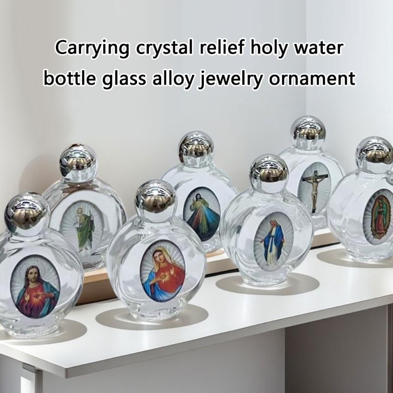 6Pcs Christian Ritual Glass Container Leak Resistant Holy Water Bottles for Baptisms Event Travel Church Supplies