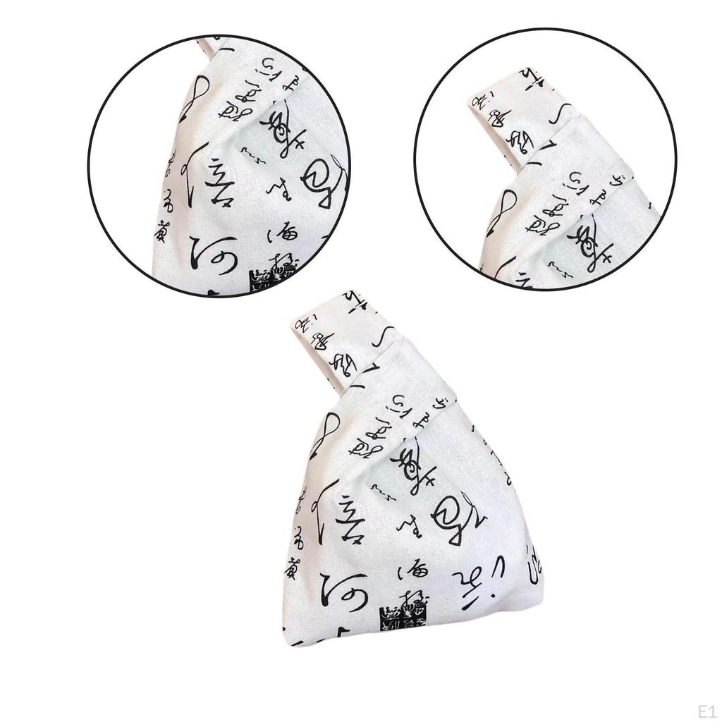 Chinese Calligraphy Pattern Knot Bag Casual Portable Purse for Business Events