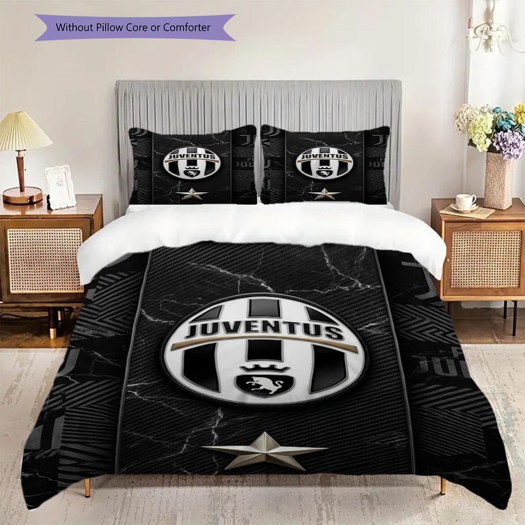 Juventus Legacy: Passion Pride Bedding (1 * Duvet Cover + 2 * Pillowcase, Without Core) Soft and Comfortable Bedding Set Christmas Birthday Gift