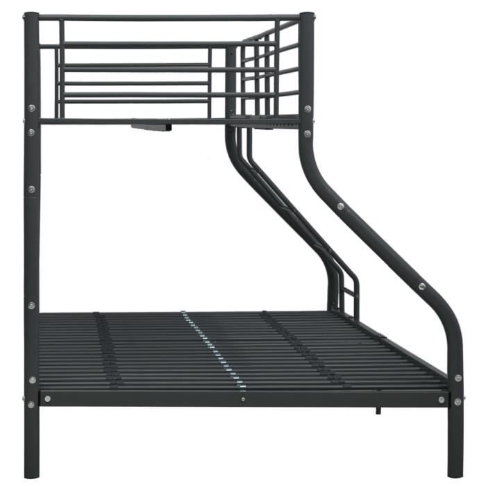 VidaXL Bunk Bed Frames Black Metal 140x200 Cm/90x200 Cm