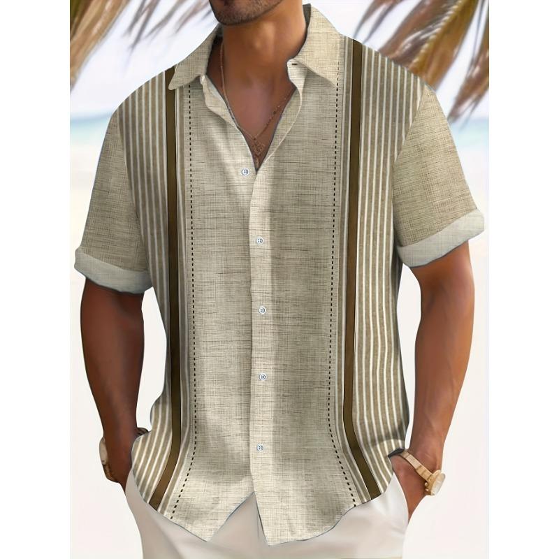 The men's short-sleeved shirt for summer 2025 is breathable lightweight casual and refreshing with 3D printing