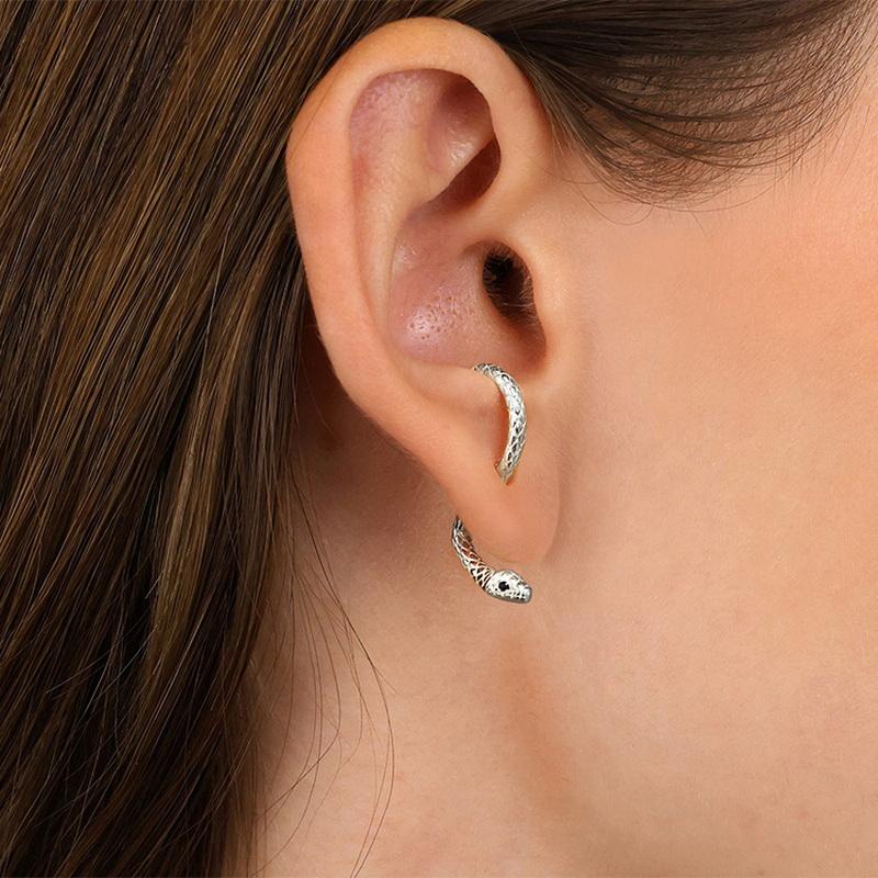 Vintage Punk Snake Shaped Stud Earrings For Women Gold Color Retro Bird Snake Animal Metal Earring Hiphop Party Cool Jewelry