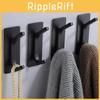 Elegant Brushed Stainless Steel Self-adhesive Hooks For Modern Kitchen And Bathroom