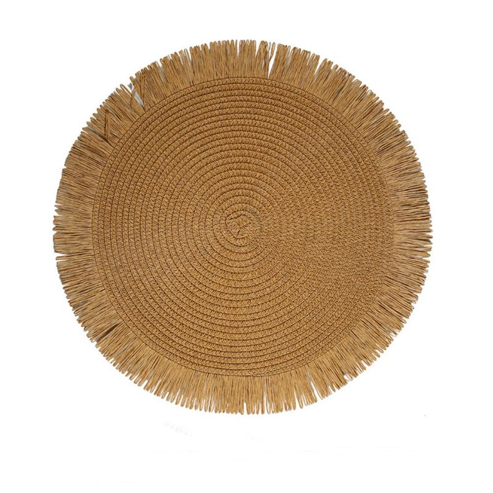 Håndvevde papirbrikker med frynser Japansk stil Tekoppunderlag Spisebordsdekorasjoner