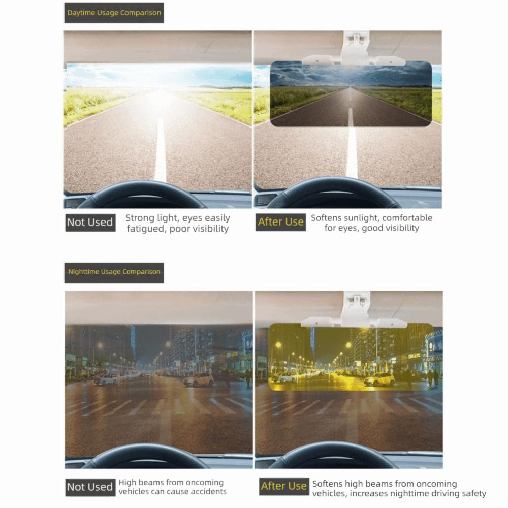 High-Transparent 2 in 1 Car Sun Visor Dual Use Night Driving Shield  Day Driving