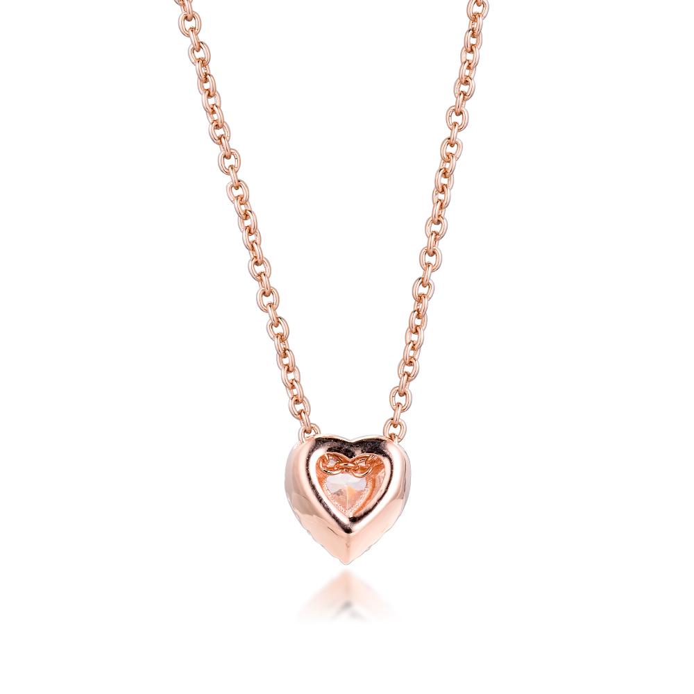 Sparkling Heart Collier Necklace Women 925 Sterling Silver 45CM Link Chain Necklaces Pendants Fine Jewelry Gift Winter