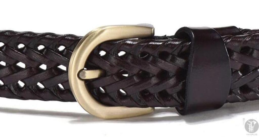 [YAYUPLUS] Genuine Leather Belt, Cowhide, Unisex, Mesh Belt, Adjustable Height, Men's & Women's, Business (A-Coffee, F)