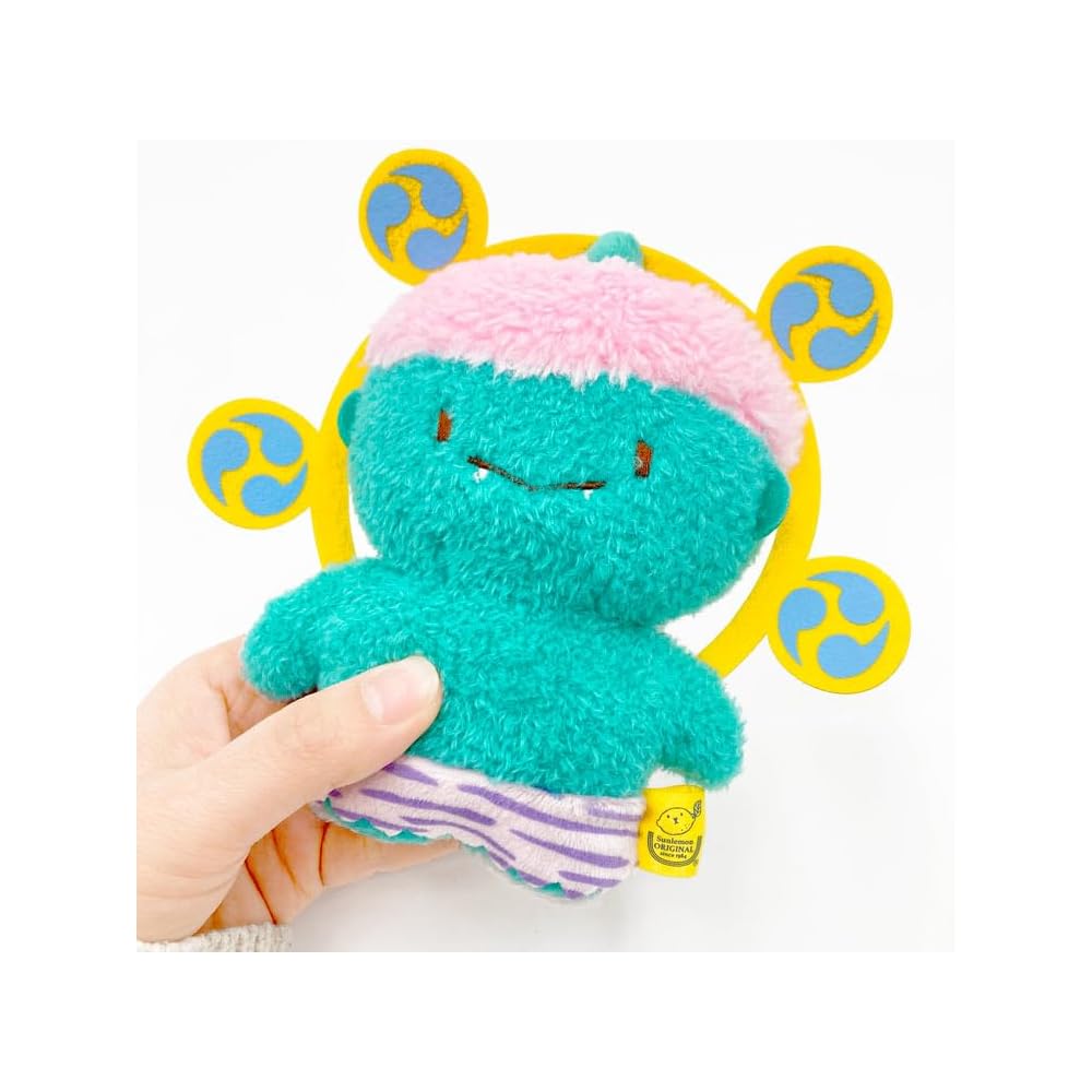 Sunlemon Fuwafuwa Tatton S Thunder Green Plush Toy 17.5x6x15cm Cute for Setsubun and Winter