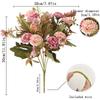 Bouquet di Fiori Artificiali Rosa e Viola, Garofano e Ortensia Finti in Seta per Decorazioni Casa e Matrimonio