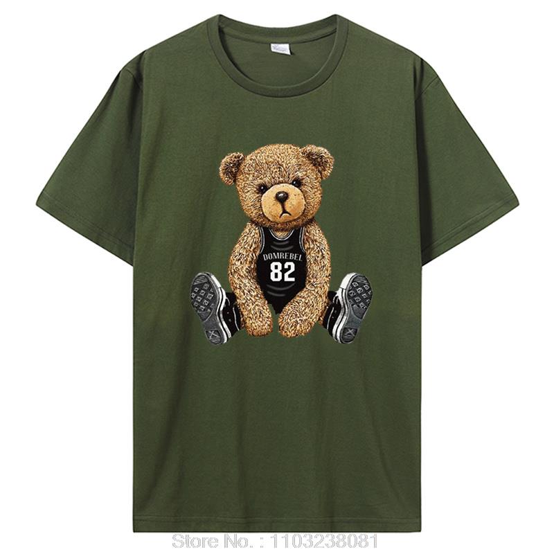 Knight Box Teddy Bear Pattern T Shirt Women Summer Cotton Casual Tshirt Unisex Tops Tees Cartoon Unisex TShirt Streetwear