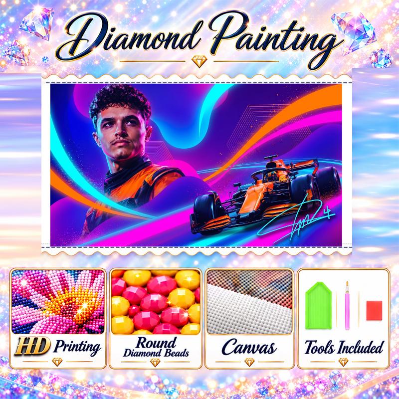 Lando Norris 5D Diamond Painting Kit DIY Full Drill Diamond Art Home Wall Decor