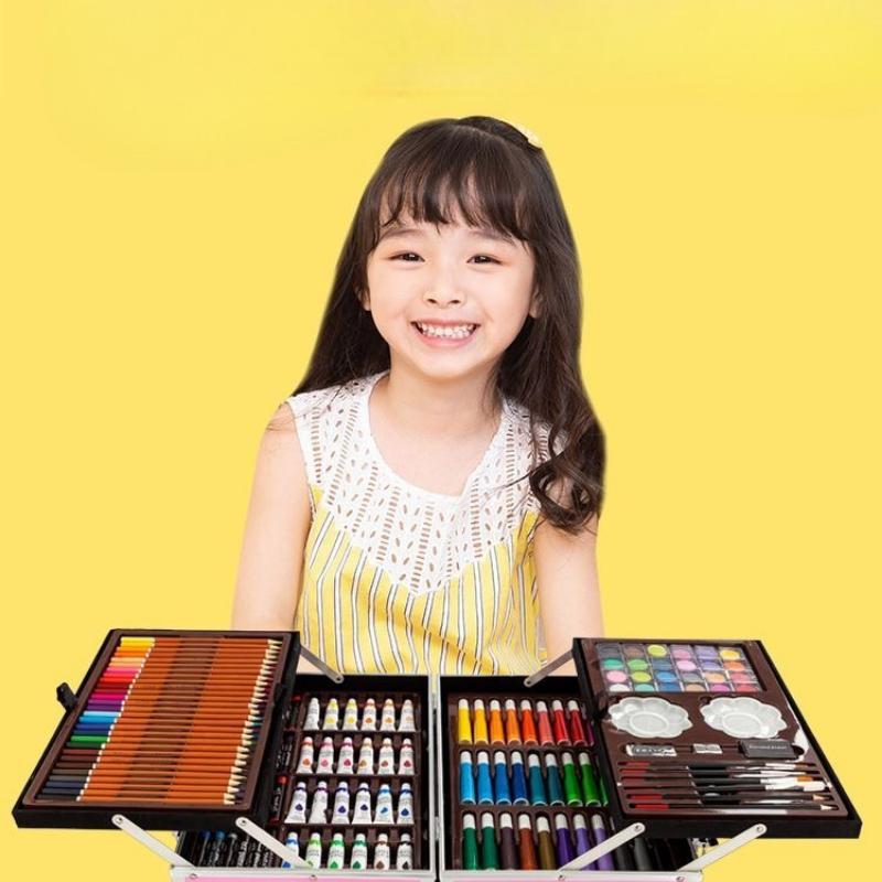145 Luksusowy Aluminiowy Zestaw Pudełkowy Pędzli Pudełko Prezentowe Zestaw Pisaków Wodnych Dziecięcy Zestaw Prezentowy do Rysowania Artystycznego