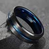 TIGRADE 6/8/10mm Blau&Schwarz Herren Hartmetallring Blau Linien Design Für Damen Eheringe Verlobungsringe Mode Größe 6 -17