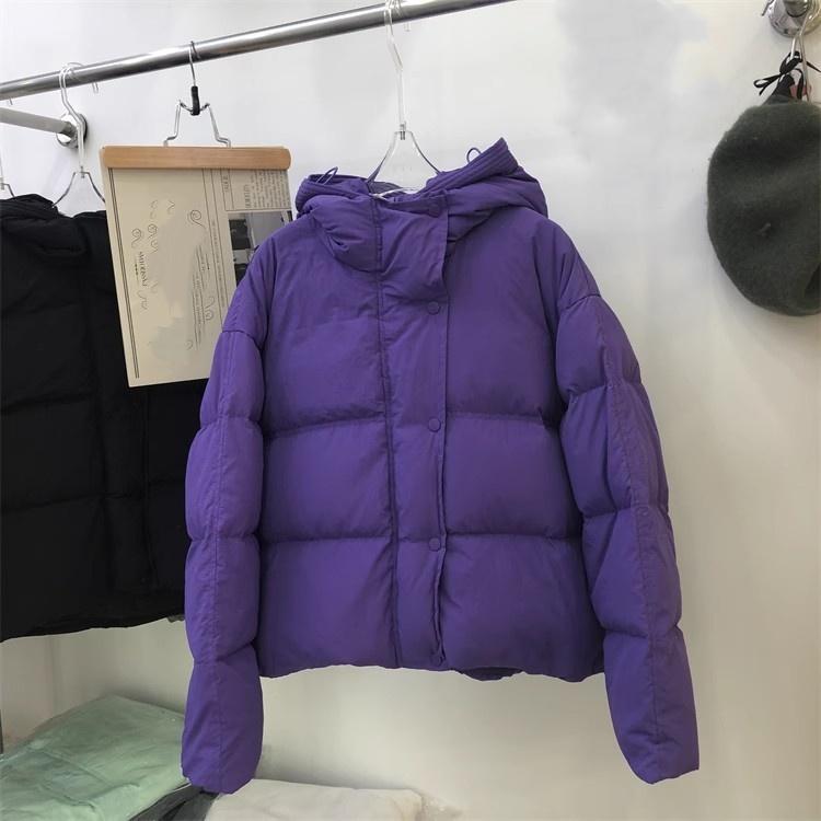 Winter Bud Hat Down Cotton-padded Jacket Women's Short Loose Thick Bread-padded Jacket