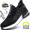 Air Cushion Safety Shoes Men Mesh Breathable Steel Toe Sneaker Puncture Proof Work Safety Boots Anti-smash Man Work Shoes Summer