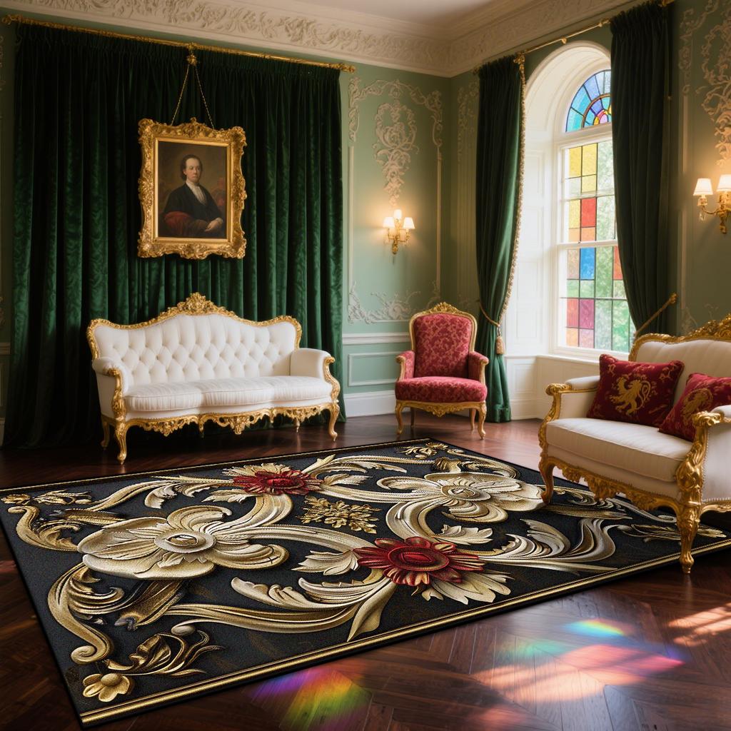 European Style Luxury Living Room Carpet Noble Decoration Large Area Bedroom Lounge Rugs Fluffy Soft Dining Room Floor Mat Tapis