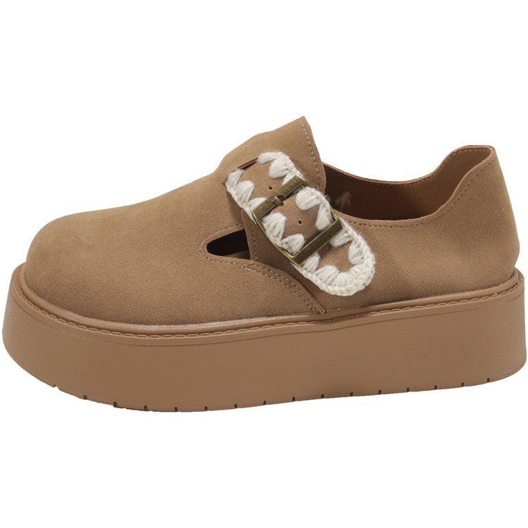 [Yushilai] College Style Platform Loafers Women's 2025 Winter New Retro Fashion Casual Versatile Single Shoes