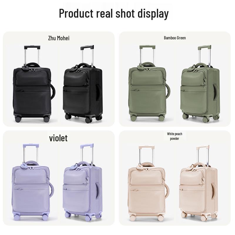 2025 Women's Ultra-Light Carry-On Luggage: 20-inch Fabric Suitcase with Lock, 24-inch Option Available.