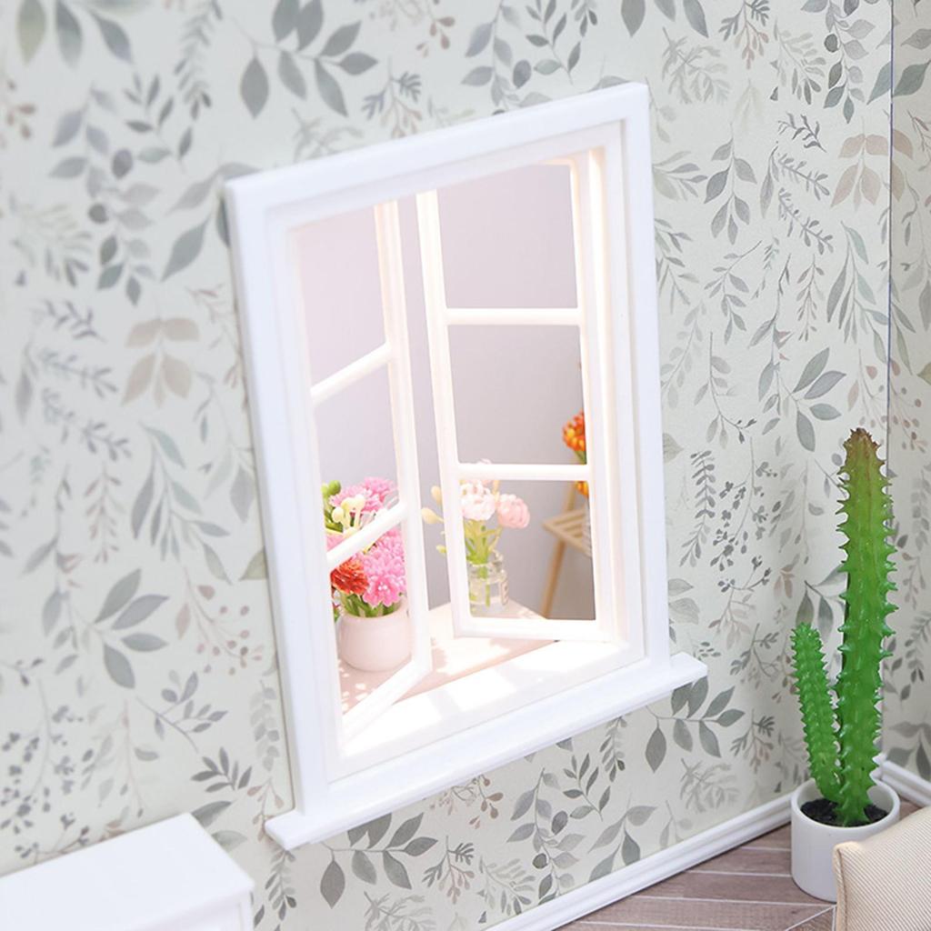 1/12 Dollhouse Window Frame Modern Mini House Decoration Supplies Lightweight Decorative
