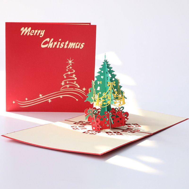 

Pop 3d Up Christmas Card Santa Greeting Invitations Xmas Postcard Children Gift Xmas