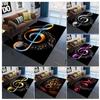 Colorful Symbol Carpet Mat Rug Music Note Pattern Non-Slip Floor Mat for Living Room Bedroom Home Decoration Gradient Design