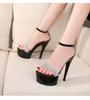Sequins Transparent Platform Shoes Women Sandals High Heels Sexy Summer Wedding Pole Dance Stripper Club Party Female Sandalias