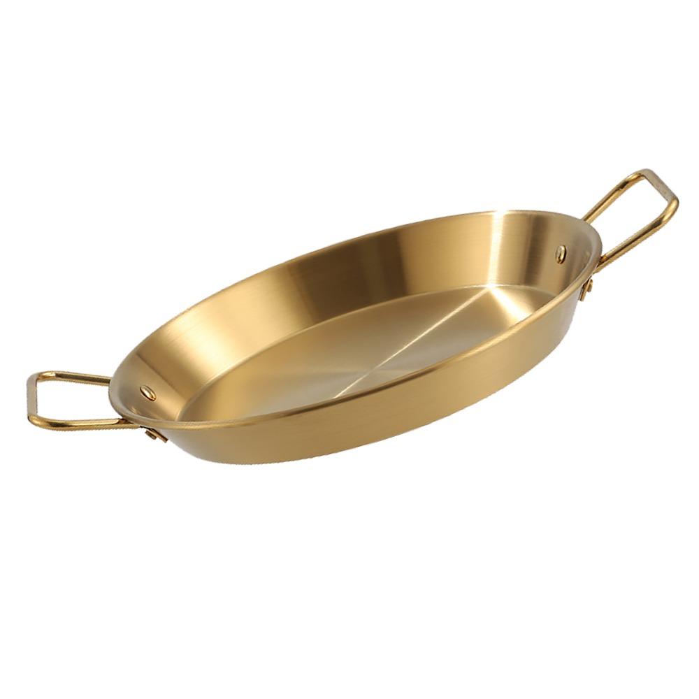 Nonstick Paella Pan Stainless Steel Flat Bottom Skillet Cookware Frying Pan  Home Restaurant