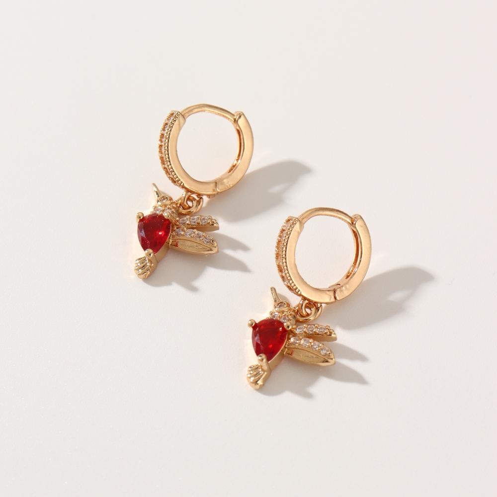 1 Pair Cute Bird Dangle Earrings for Women Cubic Zirconia Jewelry Daily Party Accessories